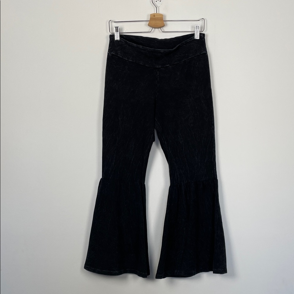 Chatoyant Ponte Black Flared Bell Bottoms Pullon Hippie Y2K Women Ankle Pants